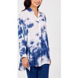 Blue Vanilla Women's Oversized Metalic Stitch Shirt - Navy