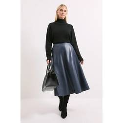 Principles Pu Seamed Circle Skirt - Navy
