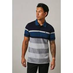 Debenhams Maine Navy Polo Mens Casual Navy Orlando Stripe Polo Shirt - Navy