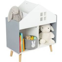 Relaxdays Children's House-Shaped Shelf 6 Compartments 65.7 x 60 x 30 cm