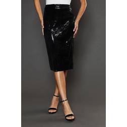 Debenhams Women's Black Sequin Midi Skirt