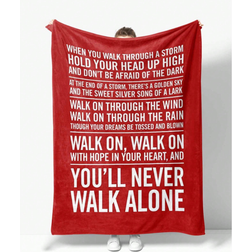 Shein Cartoon Inspirational Liverpool Slogan Multicolor Blankets Multicolour