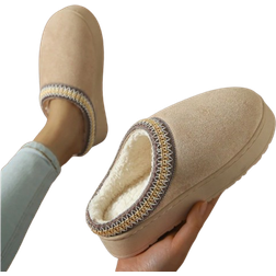 Shein Fall/Winter 2025 New Plush Thick Sole Slip-On Snow Boots Slippers For Women - Khaki