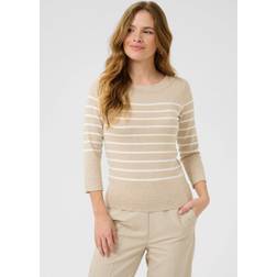 Kaffe Kalizza Long Sleeve Boatneck Jumper - Feather Grey