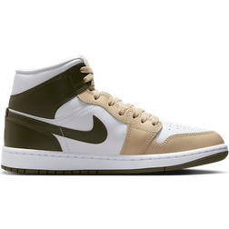 Nike Air Jordan 1 Mid W - White/Rattan/Medium Olive