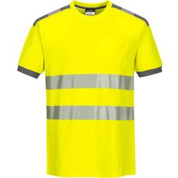 Portwest T181 PW3 Hi-Vis Cotton Comfort T-shirt - Yellow/Grey