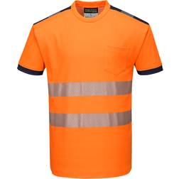Portwest T181 PW3 Hi-Vis Cotton Comfort T-shirt - Orange/Navy