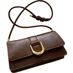 Shein Retro Solid Colored Square Shoulder Bag All Matching Flap Armpit Purse Women's Simplest Armpit Bag
