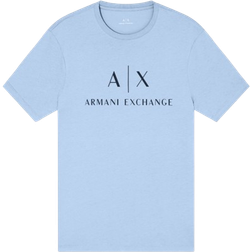 Armani Exchange Slim Fit Jersey T-shirt With Logo - Light Blue