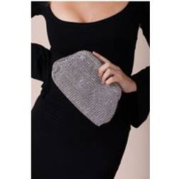 SVNX Crystal Pouch Clutch Bag Silver
