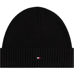 Tommy Hilfiger Flag Embroidery Beanie - Black