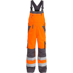 FE Engel 3501-775 Bib Work Pants - Orange/Grey