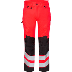 Engel 2544-314 Safety Work Trousers - Hi-vis Red/Black