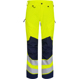 Engel 2544-314 Safety Work Trousers - Hi-vis Yellow/Blue Ink