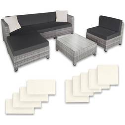 tectake Polyrattan loungesæt med aluminiumstel Loungesæt
