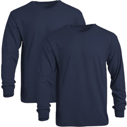 Gildan Men's DryBlend Long Sleeve T-shirt 2-pack - Navy