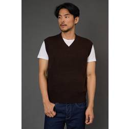 Burton Knitted V Neck Tank - Dark Brown
