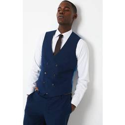 Burton Three Piece Tailored Linen Wedding Suit - Navy