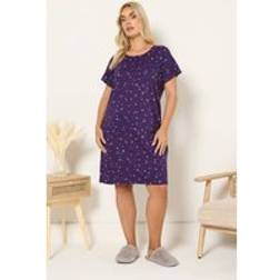Yours Women's Moon Print Placket Nightdress - Purple