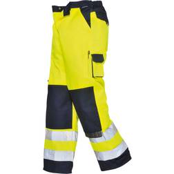 Portwest TX51 Lyon Hi-Vis Contrast Work Trousers - Yellow/Navy
