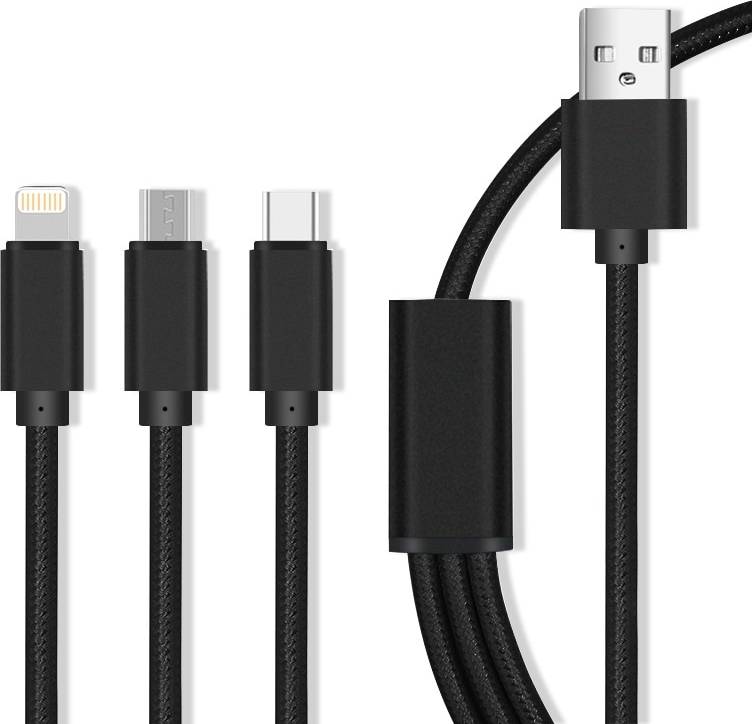 USB A-Lightning/USB B Micro/USB C