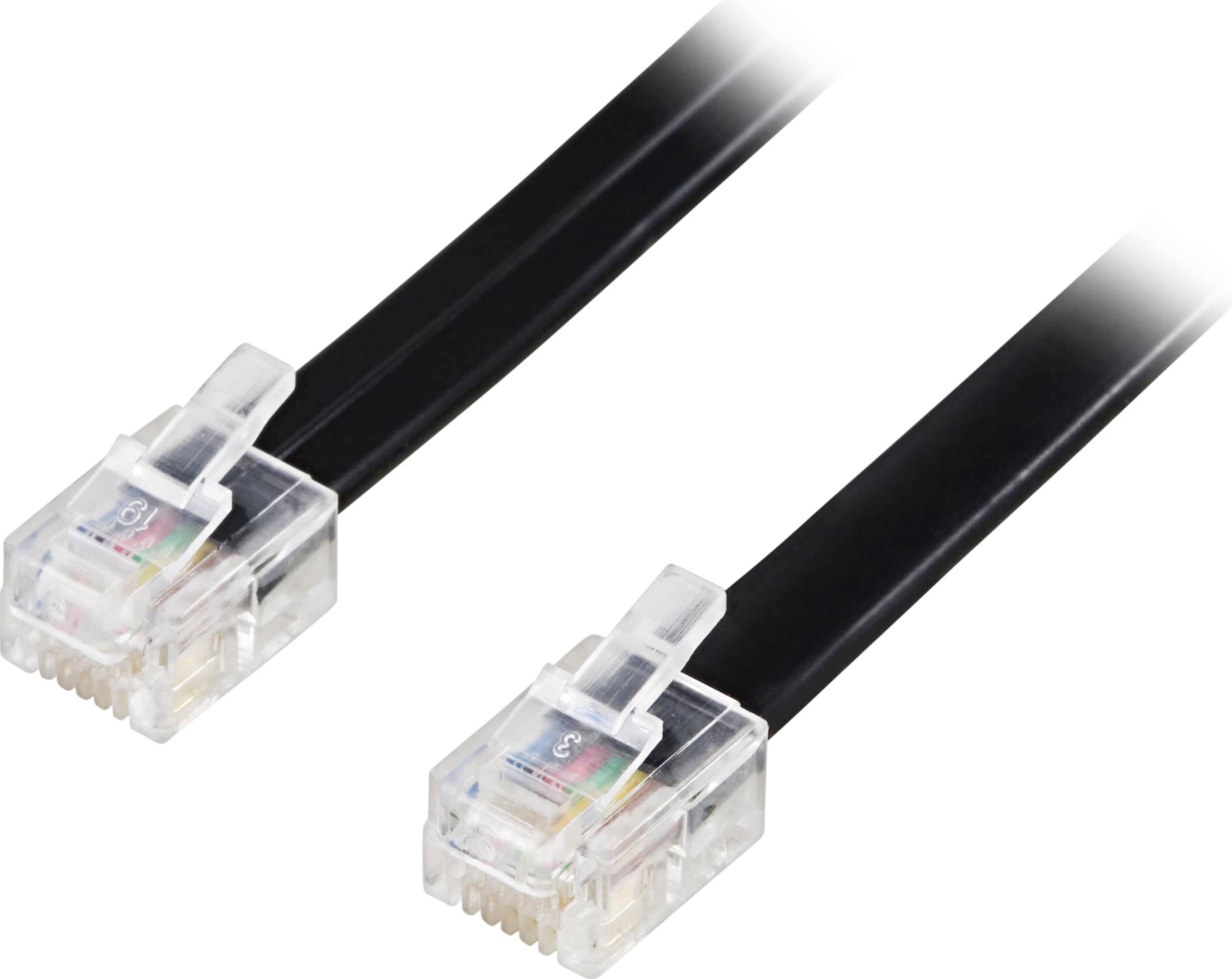 Deltaco Flat RJ12-RJ12 3m