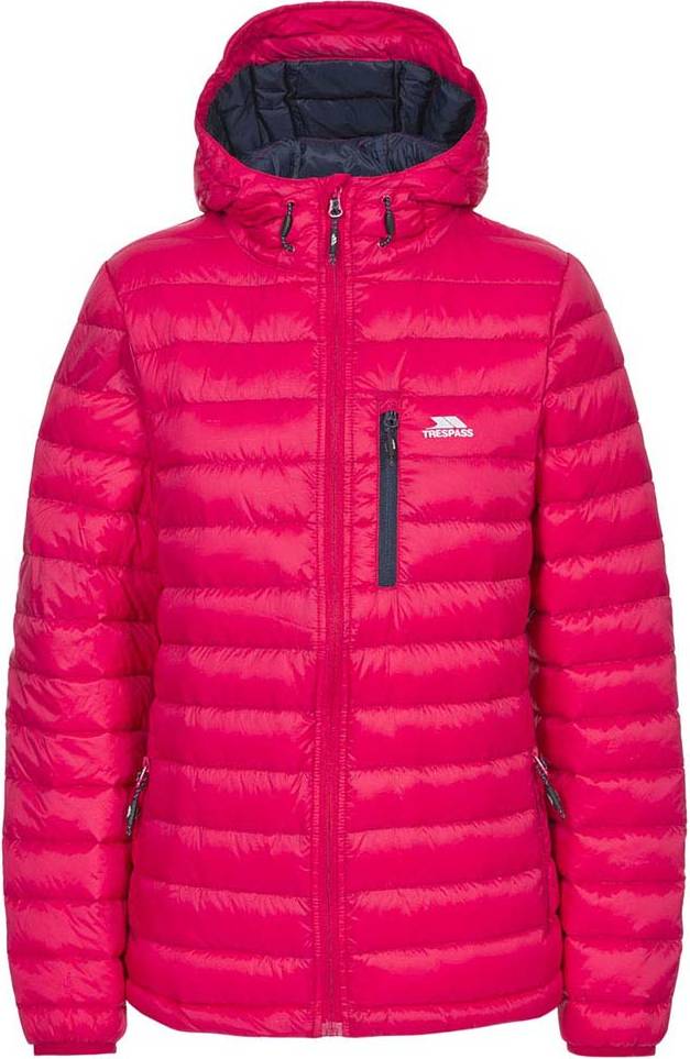 Trespass Arabel W Hooded Down Packaway Jacket - Raspberry