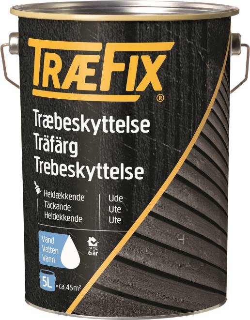 Sort træ maling Träfix - Træbeskyttelse Sort 5L