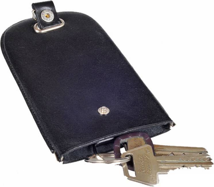 Nyckelfodral i skinn Pia Ries Key Clock Case - Black