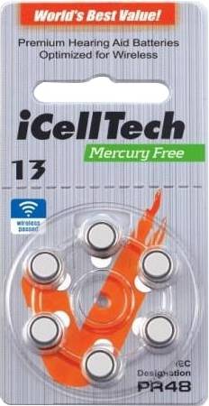 Hörapparatsbatteri 13 iCellTech 13 Compatible 6-pack