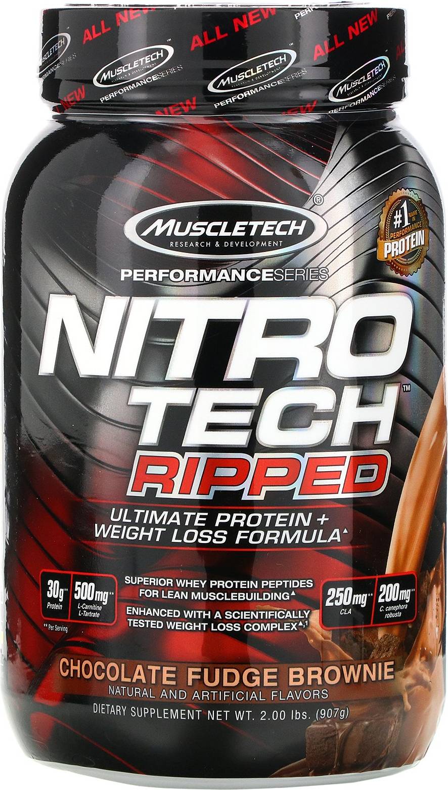 Muscletech Nitro-Tech Ripped Chocolate Fudge Brownie 907g