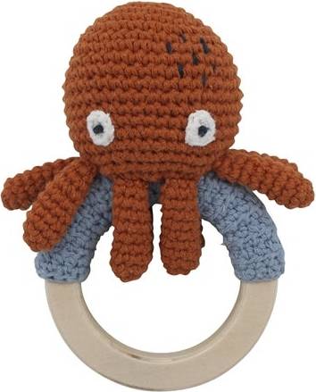 Sebra Crochet Rattle Morgan The Octopus Ring