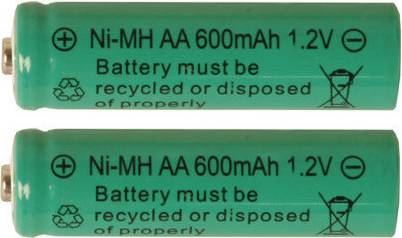 AA Rechargeable 600mAh Compatible 2-pack