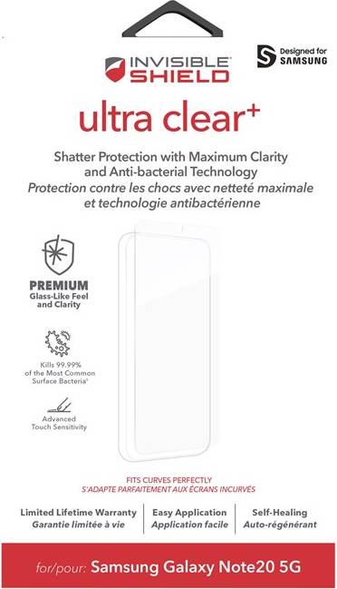 InvisibleShield Ultra Clear+ Screen Protector for Galaxy Note 20