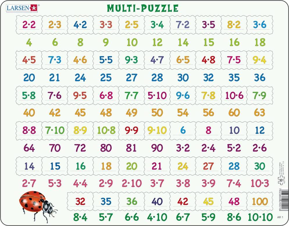 Larsen Math Puzzle Multiplication 58 Pieces