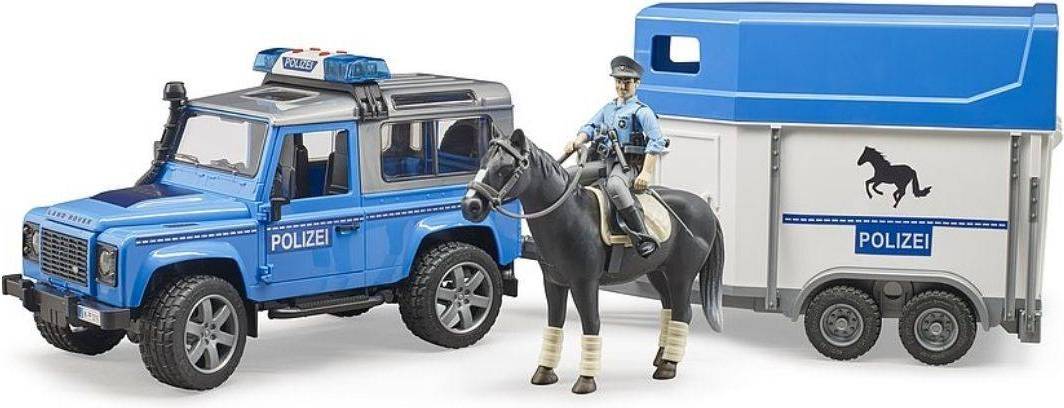 Bruder Land Rover Defender Police Plus Mounted Police Officer