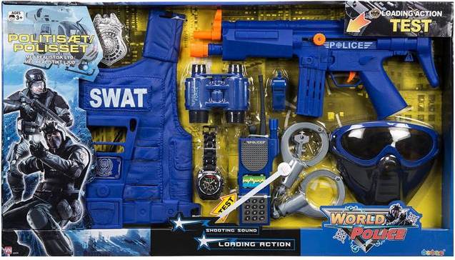 Mega Police Set with Submachine Gun Bulletproof Vest