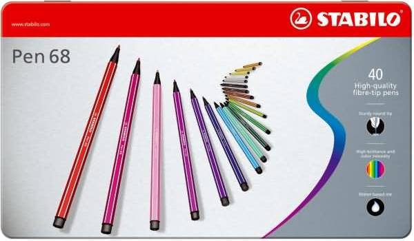 Stabilo Pen 68 In Metal Box 40-pack