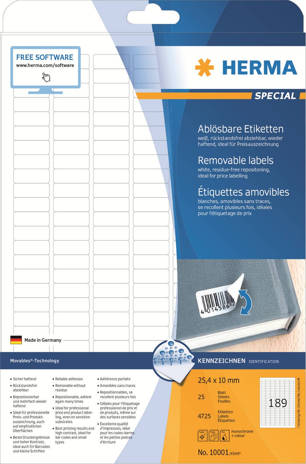 Removable labels A4
