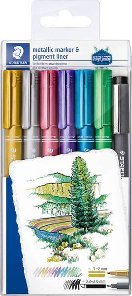 Metallic Marker Fineliner 6 Set