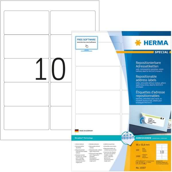 Herma Repositionable Address Labels