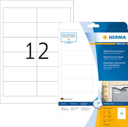 Herma Weatherproof Inkjet Labels A4