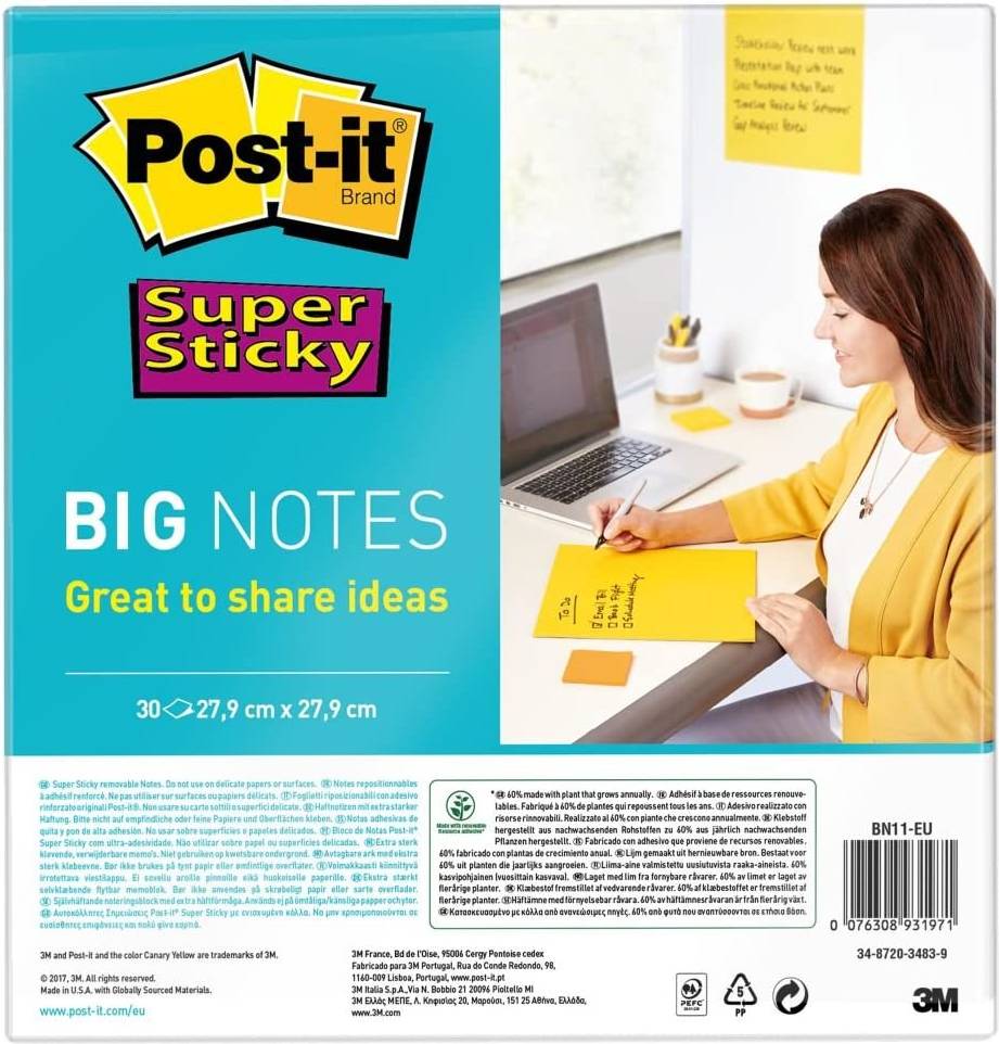3M Post-it Super Sticky Big Notes