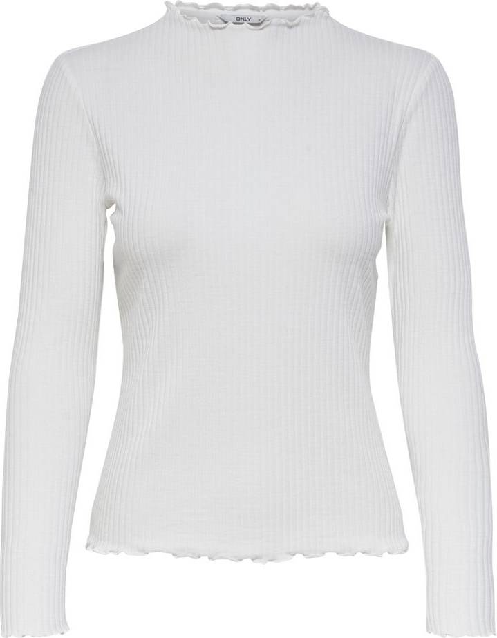 Only Emma Rib Top - White/Egret