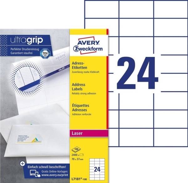 Avery Addressing Labels with Ultragrip