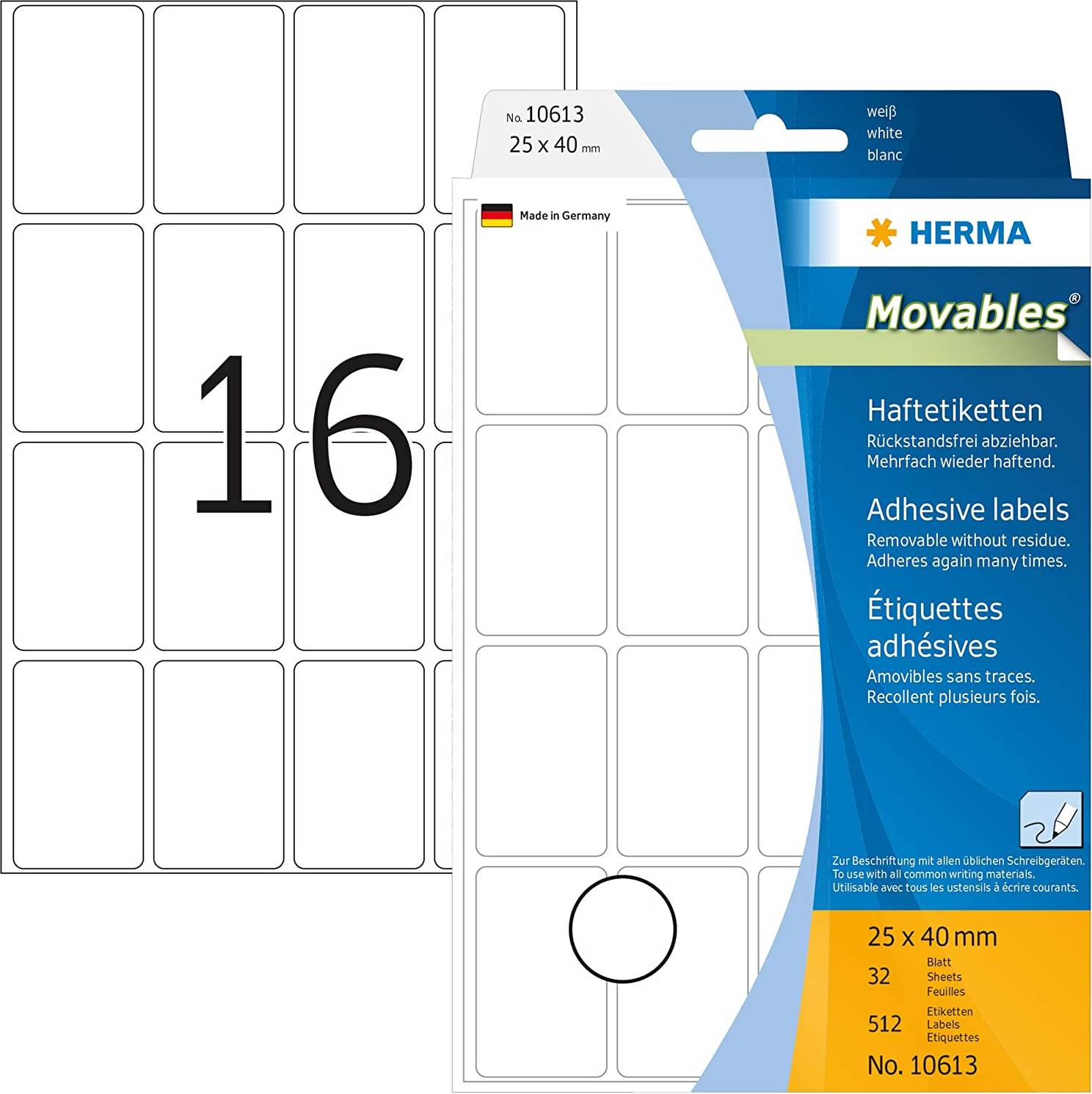 Självhäftande papper Herma Removable Multi-Purpose Labels