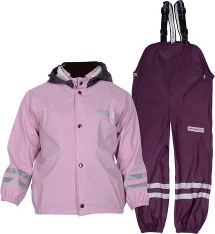 Swedemount Rusk Rain Set Jr - Light Pink/Plum