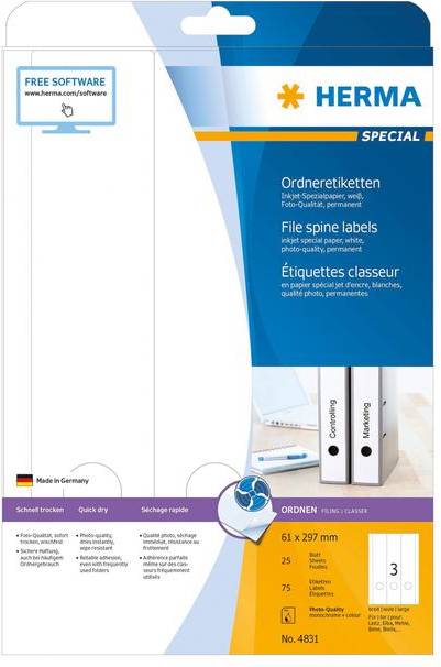 Herma Inkjet File Spine Labels