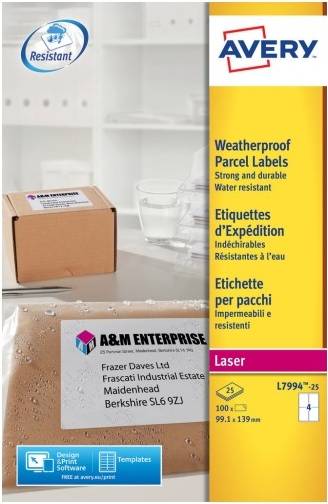 Avery Weatherproof Parcel Labels