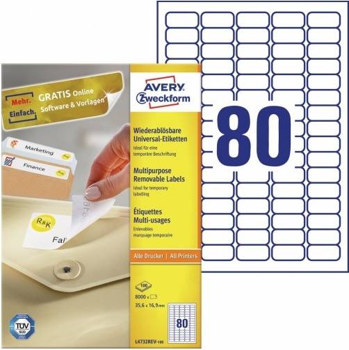 Removable Universal Labels A4